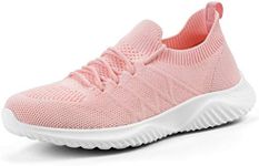 Akk Women’s Sock Sneakers Walking Shoes Mesh Slip on Lady Girls Lightweight Easy Athletic Running Workout Shoe Pink Size 9