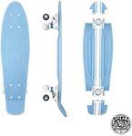 Swell Skateboards for Kids Ages 6-12 | Cruiser Complete Skateboard for Beginners, Boys, Girls, Youths, Teens, Adults College Students | 22 inch and 28 Inch Plastic Retro Mini Skateboard (22" Stringer)