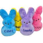 Personalized Peep Plush for Kids, Custom Easter Basket Stuffer/Filler with Vinyl Name Authentic Peep Plush Bunny Gift Boys and Girls (Style 1)