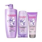 L'Oreal Paris Moisture Filling Shampoo, With Hyaluronic Acid, For Dry & Dehydrated Hair, Hyaluron Moisture 72H, 650ml, & Moisture Sealing Conditioner 180ml & Filling Night Cream 180ml