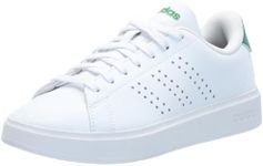 adidas Women's Advantage 2.0 Sneaker, White/White/Green, 8