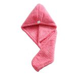 Topkey Microfiber Hair Turban Towel Wrap Super Absorbent Hair Towel for Kids and Adults Long Short Hair Reduce Hair Drying time-Pink