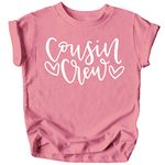 Cousin Heart T-Shirts and Bodysuits for Baby and Toddler Girls Fun Family Outfits Mauve Shirt