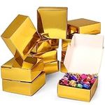 Kurtzy 20 Pack Gold Kraft Gift Boxes - Box Measures 12 x 12 x 5cm (4.72 x 4.72 x 1.96 inches) - Easy Assemble Square Presentation Favour Present Box - Parties, Birthdays, Weddings, Holidays