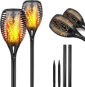 Solar Lights Outdoor, 8 Pack Solar Flickering Flame Torch Outdoor Lights, 12 LED Solar Tiki Torches for Outside Lights Waterproof Landscape Decoration Outdoor Lights for Garden Yard Patio