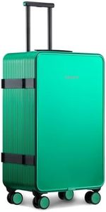 TUPLUS Aluminum Suitcase Hard Shell Luggage Hold Check in Travel Case with 4 Spinner Wheels, Quick S Plus,26",Green