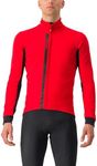 Castelli Men’s Entrata Jacket, Windproof Fleece Road & Gravel Cycling Jacket - Red/Black Light Black - X-Large