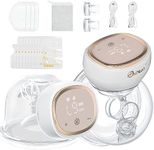 Onlyeah Breast Pump, Wearable Breast Pump Electric Breast Pump Hands Free Portable Breast Feeding Pumps,3 Modes-9 Levels Painless Low Noise Touch Screen Baby Pump with 2 Pack