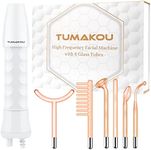 High Frequency Wand - TUMAKOU 6 IN1 Portable Neon High Frequency Facial Skin Tightening Wand Machine - Orange Light Therapy Electrode Face Device for Acne,Wrinkle,Hair - with Different 6 Glass Tubes