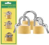 3 Pcs Small Solid Brass Locks with Keys, Mini Key Locks for Luggage Locks, Backpack Small Locks, Gym Locker Padlocks, Jewelry Box Locks… (20-25-30mm)