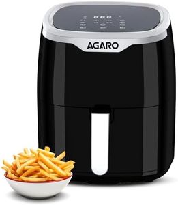 AGARO Galaxy Digital Air Fryer For Home, 4.5L, Electric Air Fryer, Convection Oven, 1400W, 7 Preset Programs & Reheat, 360 Degrees Air Circulation, Digital Touch Display, Bake, Roast, Toast, Black