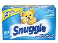 Snuggle Cuddle-Up Fresh Dryer Sheets (200 count), Softener for Laundry to Control Static and Reduce Wrinkles, Long Lasting Fabric Softener with Fresh Laundry Scent, Blue