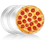 Pizza Pan Set of 3, Yododo Stainless Steel Pizza Pie Pan Tray Platter Pizza Tray, Round Pizza Dish Plate For Oven Baking, Healthy Metal Pizza Baking Cooking Pan for Oven - Size of 12 inch