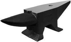 Single Horn Anvil, 22Lbs High Hardness Rugged Cast Steel Anvil, Large Countertop and Stable Base, with Round and Square Hole, Metalsmith Tool for hammering,straightening, and shaping workpieces