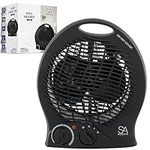 SA Products Fan Heater, Electric Heater, Portable Heater with 2 Heat Settings | Electric Fan Heater with Overheat Protection | Heaters for Home, Room Heater, Heaters for home Low Energy Silent (Black)