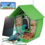 Smart Bird Feeder with Camera, AI Identify Bird Feeder Camera with Solar Pannel, Auto Capture Bird Videos & Motion Detection, Wireless Camera Bird Watching Gift for Bird Lover - Metal Case