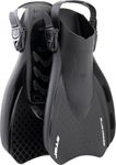CRESSI since 1946 - Star Fins - Compact Adjustable Fin with a Powerful Vented Blade and a Comfortable Open Heel Foot Pocket - Black/Black - L/XL_UK 9-12 - Adults