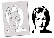 John Lennon Stencil | Size A4 - 21x30cm / 8x12" | Painting Stencil for Walls, Furniture, Fabrics | Home Decor Art Stencil | Reusable Plastic