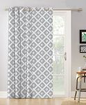 Oasis Home Collection Cotton Ikat Grommet Door Curtains with Tie Back (Grey, 4.5 X 9 Feet)