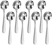 KEAWELL Premium 8-Piece 7" Louise Soup Spoons, 18/10 Stainless Steel, Dishwasher Safe