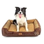 AcornPets® B-602 Deluxe Coffee Color Large Dog Bed Cat Pet Pillow Fleece 90 x 70 CM For Large Dogs, Using Fur Velvet, Oxford Fabric, Detachable and Washable