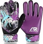 Arsh Sports Soccer Goalie Gloves, Football Goalkeeper Gloves for Kids Boys Children Youth with 4mm Latex Heavy Grip Palm Double Wrist (Purple, Size 2 Suitable for 4 to 5 Year Old)