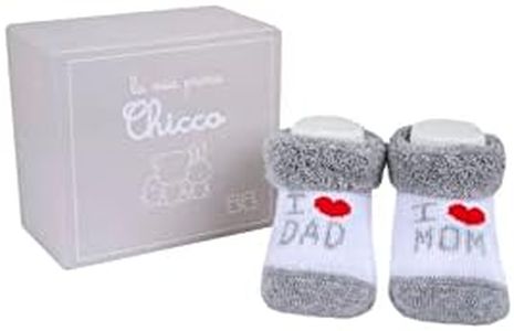 Chicco Scatola con babbucce, Calze Unisex 0-24, Grigio, taglia unica