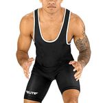 New Item Elite Sports Standard Wrestling Singlet (Black, XL)