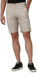 Peter England Men's Chino Shorts (PCSRSRGBJ31634_Beige