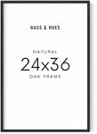 HAUS AND HUES 24"x36" Black Oak Wood Frames -24"x36" Picture Frames for Wall, 24"x36" Black Picture Frame, Poster Frame 24"x36" Frames for Wall, 24"x36" Poster Frame Black, Frames 24"x36"