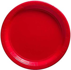 Amscan 650013.40 Big Party Pack Paper Dessert Plates, 50 Count, Red, One Size