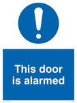 Viking Signs MQ260-A5P-V "This Door Is Alarmed" Sign, Vinyl, 200 mm H x 150 mm W