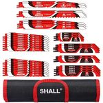 SHALL 34-Piece Reciprocating Saw Blade Set, Reciprocating Saw Blades for Cutting Metal/Wood/Plastic/Drywall/Wet Wood, CRV Steel, Roll Up Storage Pouch Included