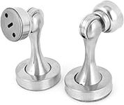 Door Stop Stopper, Door Wedge,Stopper Wedge Protector Buffer,Doorstop,2PCS Home Office Silver Tone Metal Round Strike Base Door Magnetic Holder Stopper Doorstop Catch