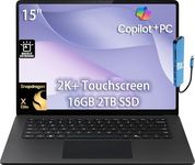 Microsoft Surface Laptop 7 AI Copilot+ PC for Business (15" 2K+ Touchscreen, Snapdragon X Elite (> Intel i7-1355U), 16GB, 2TB SSD) 22-Hr Long Battery Life, Backlit, Wi-Fi 7, IST Hub, Win 11 Pro, Black