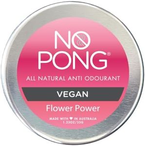 No Pong Flower Power Vegan All-Natural Deodorant, Cream Deodorant, Paraben-Free, Aluminium-Free, Plastic-Free, 35g