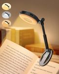 EastPin Book Light for Reading in Bed: Rechargeable 18 LED Clip on Reading Light with Timer & Memory, Eye-Caring 3 Color Temperature Stepless Dimming Kids Night Reading Lamp Men Fathers Day Dad Gifts