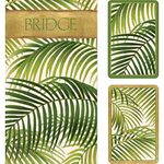 Caspari Under The Palms Large Type Bridge Gift Set, 2 Playing Card Decks & 2 Score Pads
