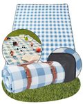 Haus Projekt Chequered Soft Fleece Picnic Blanket, 200x150 cm, Foldable and Portable Picnic Mat With Carry Handle, Camping Accessories for Travel, Hiking, Festival Essentials, Outdoor Camping Mat