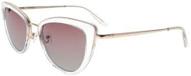 FAA'N 2024 Retro Big Frame Cat Eye Polarized Sunglasses Women with Spring Hinge(Clear Pink)