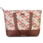 ZOUK Women's Handcrafted Mughal Art Multicolor Shoulder Tote Bag and Handbag for Office and College