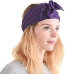 CHARM Sports Headband Bandana for Men - Womens Yoga Hairband Kids Ninja Headband Pirate Costume Purple