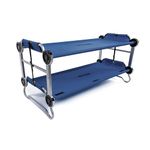 Disc-O-Bed Youth Double Cot Kid-O-Bunk, Modular for Bunk Beds, Dual Cots, or Bench with 2 Carry Bags for Portable Transport, Navy