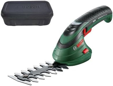 Bosch 3.6V Cordless Compact Hedge Shrub Shear Garden Kit, Anti Blocking System, Includes Shrub Blade & Soft Case, Integrated Battery, Runtime: 50 min (ISIO 3). Made in Europe