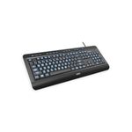 Azio Vision Backlit Wired Keyboard - with Large Print Keys and 3 Interchangeable Backlight Colors KB505U (Wired), black