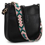 Montana West Crossbody Bags Purse for Women Trendy Designer Hobo Shoulder Bucket Handbags with Adjustable Guitar Strap - Midnight Black