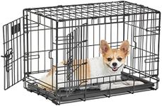 Dog Crate | Midwest Life Stages XS Double Door Folding Metal Dog Crate | Divider Panel, Floor Protecting Feet, Leak-Proof Dog Tray | 22L x 13W x 16H inches, XS Dog Breed