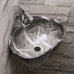 Sumra G Corner Wash Basin for Bathroom Corner Wash Basin for Living Room Corner Wash Basin for Dining Hall Corner Wash Basin Small Size Corner Wash Basin Wall Mounted (14.17 X 13.38 X 6.10 In)