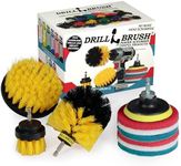 Drillbrush Power Scrubber Brush Set - Drill Brush Attachment - Grout Brush Drill Attachment - Drill Scrubber Attachment - Bathroom Cleaner Scrub Brush - Toilet Brush Cleaning Supplies - Grout Cleaner