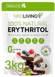 100% Natural Erythritol 3 Kg - Zero Calories Sugar Replacement (1 x 2kg Bag + 1 x 1kg Bag)